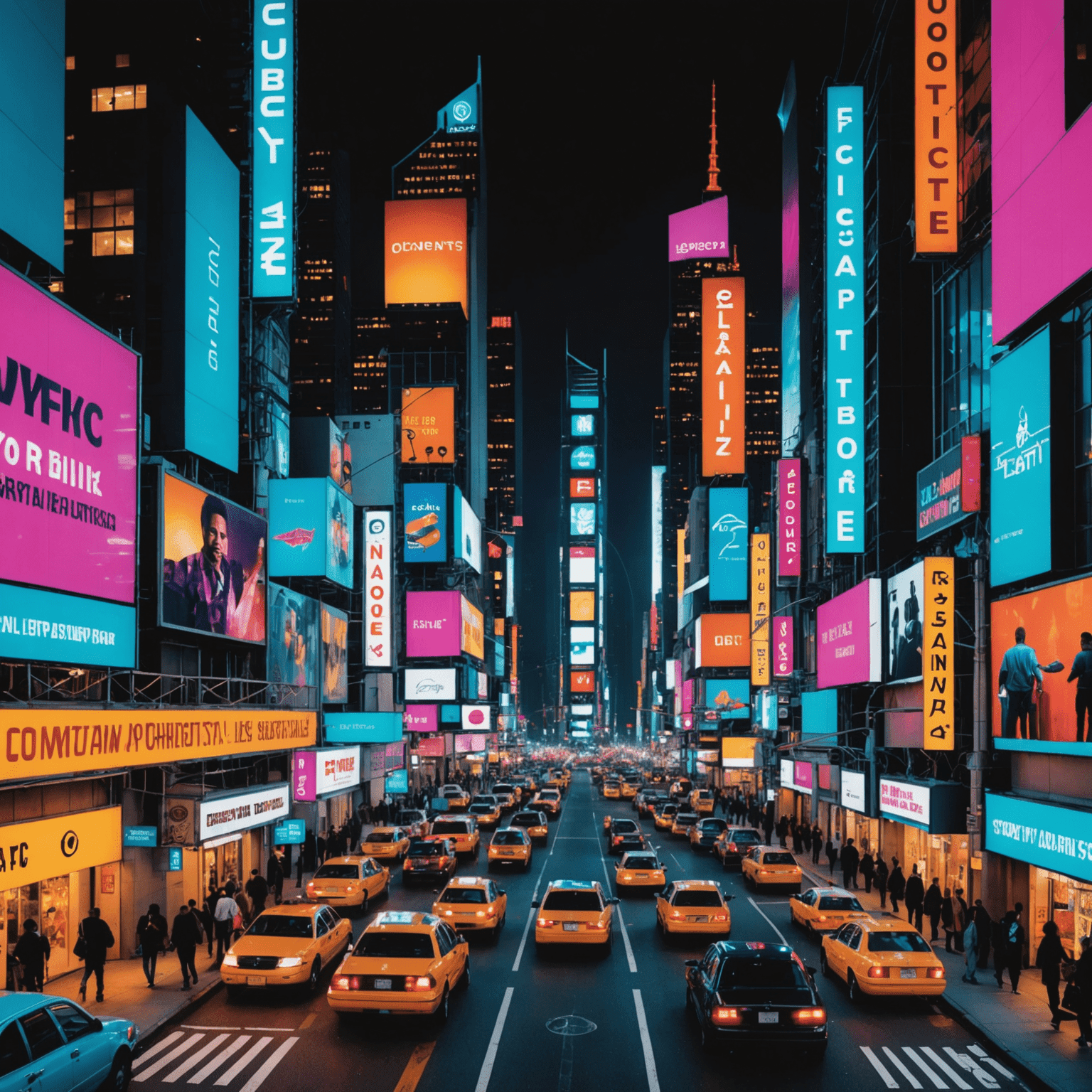 A collage of urban photographs showcasing vibrant city life with skyscrapers, street scenes, and neon lights