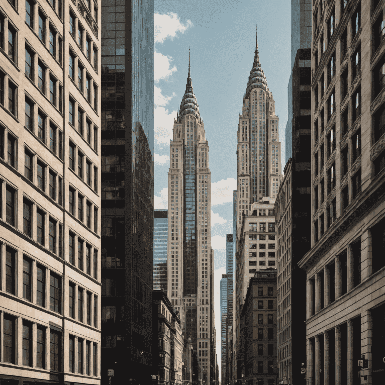 A collage showcasing the contrast between historical architecture and modern skyscrapers